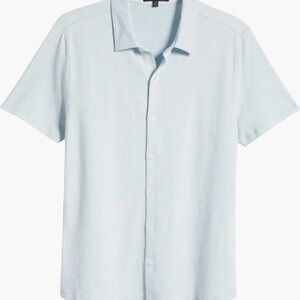 Robert Barakett Catalina Short Sleeve Light Blue Casual Button Down Shirt